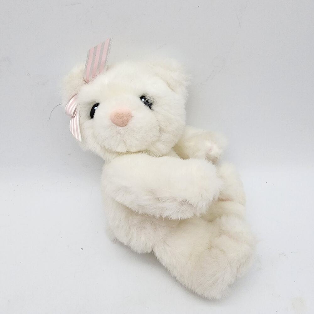 First and Main Bobsie Twins White Cat Kitten Plush Stuffed Animal 7" Head Turned